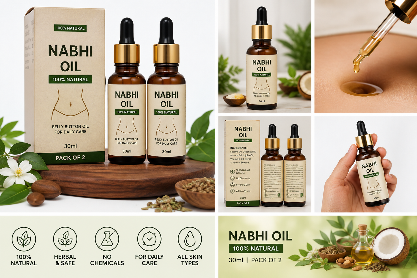 🌿 Nabhi Oil 100% Natural | 30ml x2 | Limited Stock 🔥